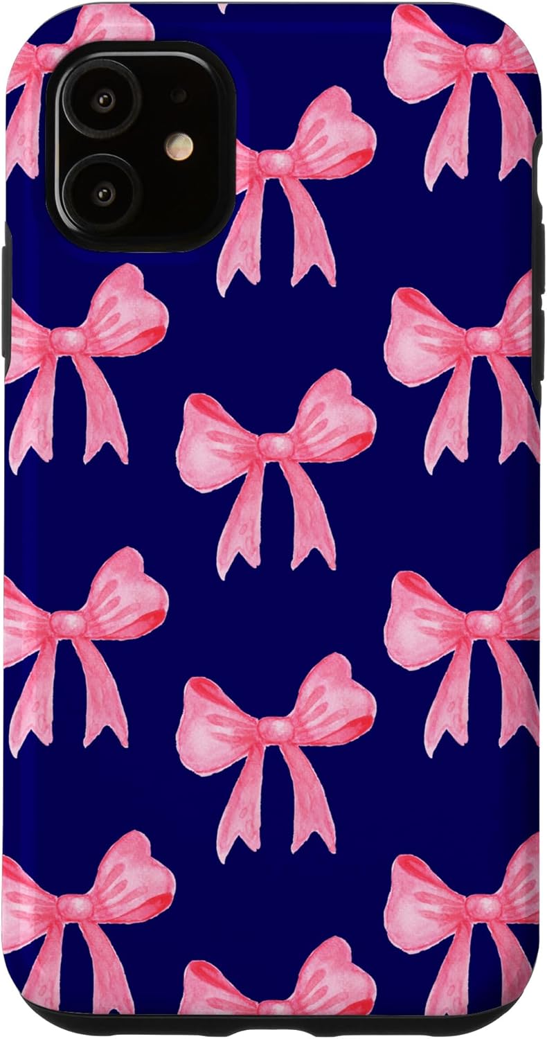 Navy pink bows Case for iPhone 13