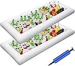 Jasonwell Inflatable Serving Bars Ice Buffet Salad Serving Trays Food Drink Holder Cooler Containers Indoor Outdoor BBQ Picnic Pool Party Supplies Luau Cooler w Drain Plug