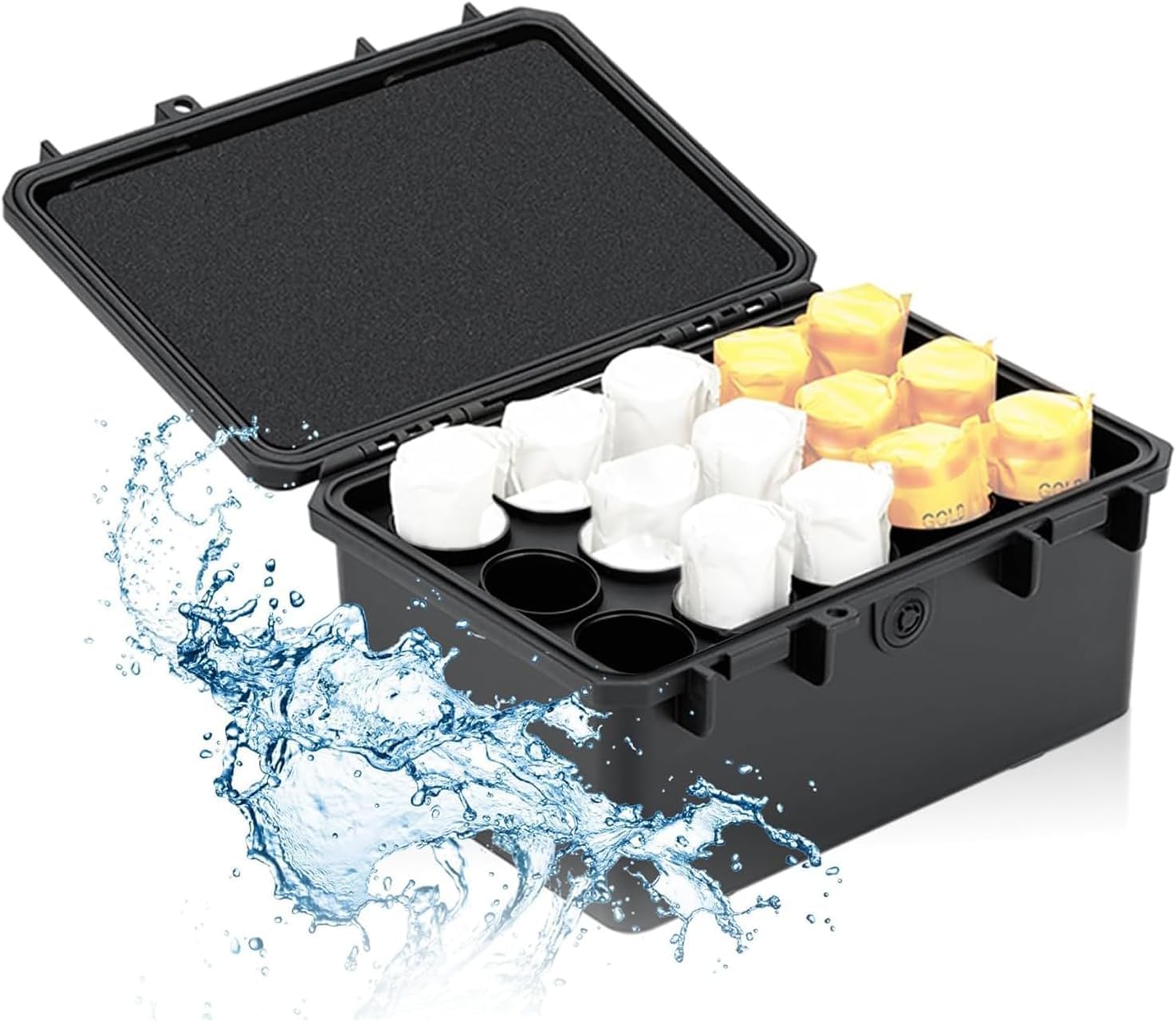 Harte stabile 120 Film Case,IP67 wasserdichte Film Kamera Behälter für 15 Rollen 120 Negativ Film,Anti-Schock Lichtversiegelte Negative Film Organizer Aufbewahrungsbox für Reisen(kein Film enthalten)