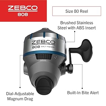 Amazon | Zebco 808 ソルトフィッシャー スピンキャスト
