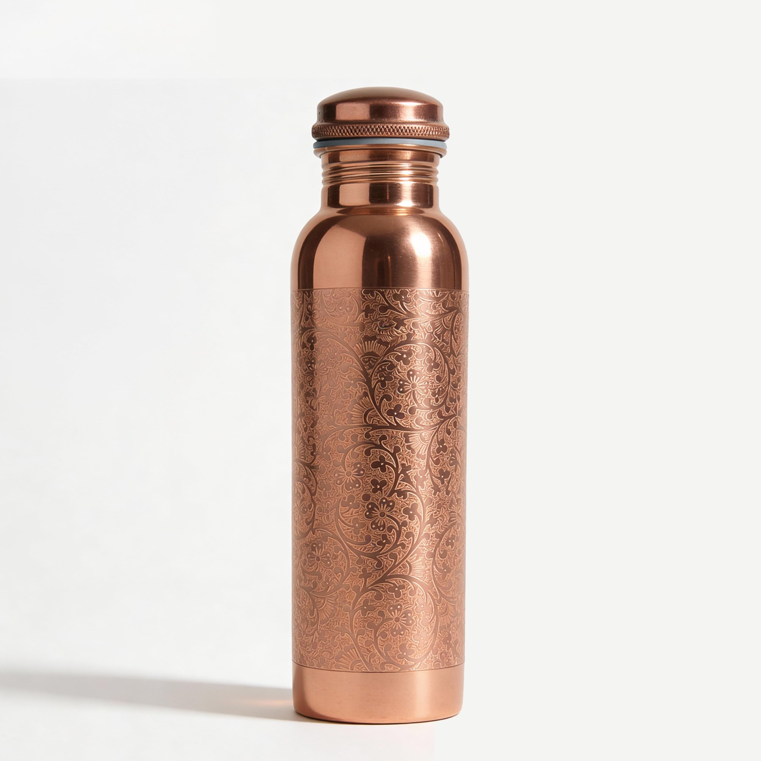 1000ml pure copper water bottle with carry case, 1pc natural finish