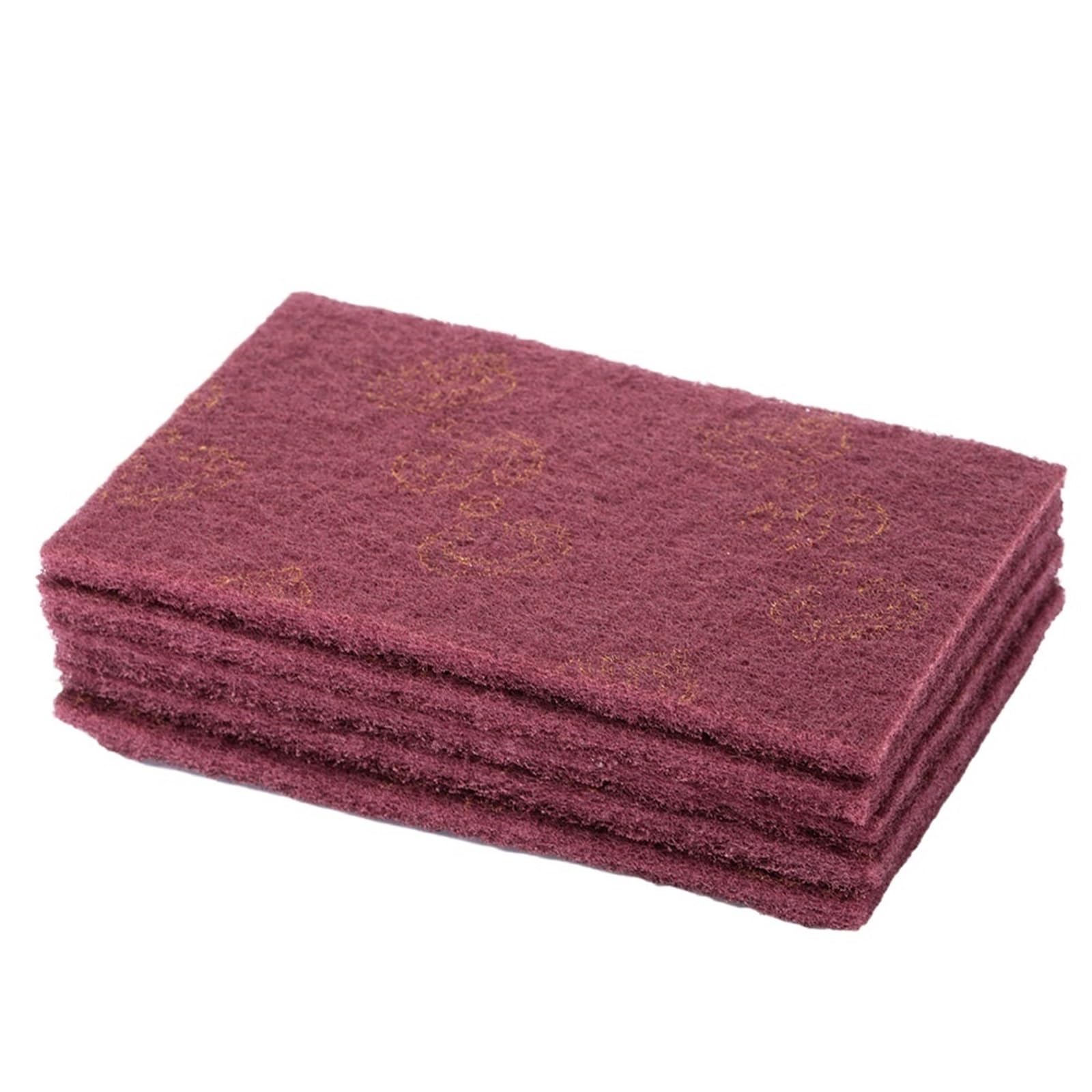 5Pcs Abrasive Hand Scouring Pad Sponge Scourer Pads Polishing Cleaning Tools Square Nylon(Red)