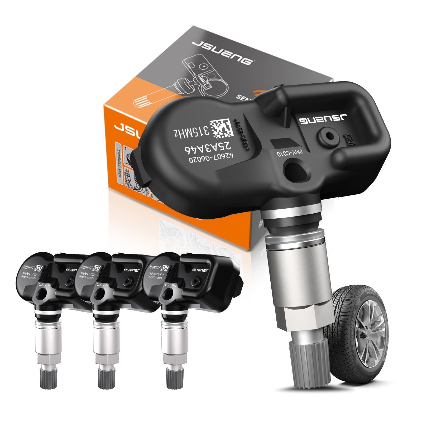 Jsueng TPMS Sensor Replacement for Toyota Camry Corolla Prius Lexus ES NX LS Scion,4 Pcs Tire Pressure Monitoring System Sensors Replaces#42607-06020 4260706060 315Mhz