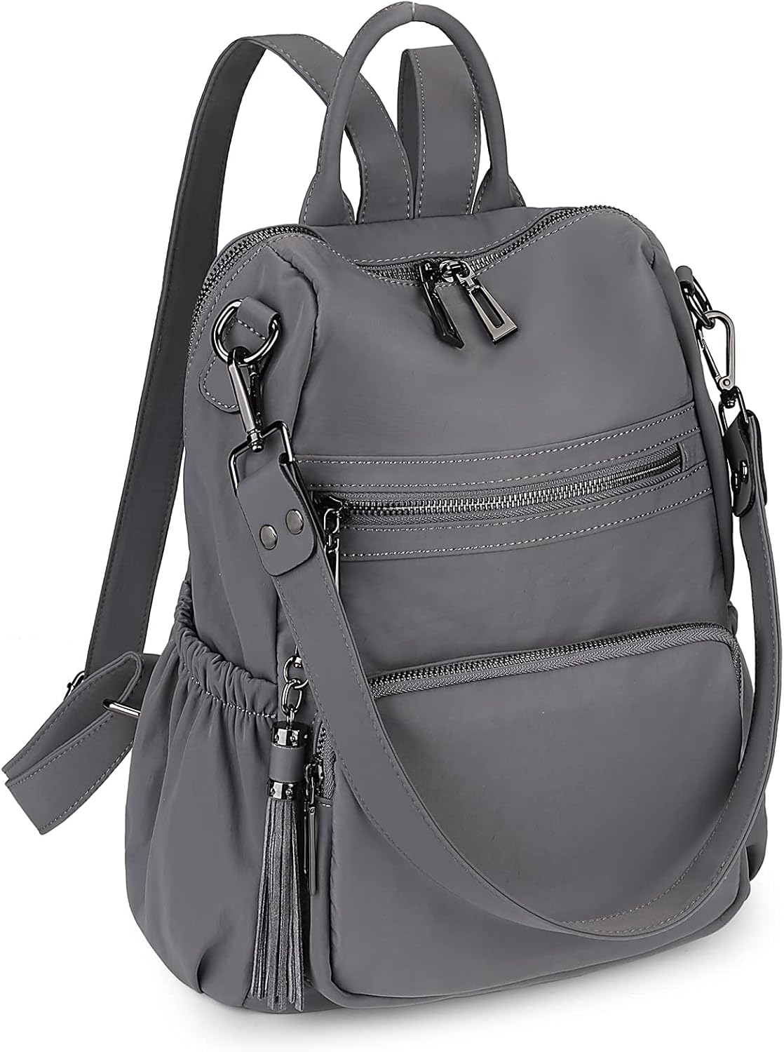 Uromee Travel Backpack Purse for Women Nylon Ladies Fashion Tassel Shoulder Bag Convertible