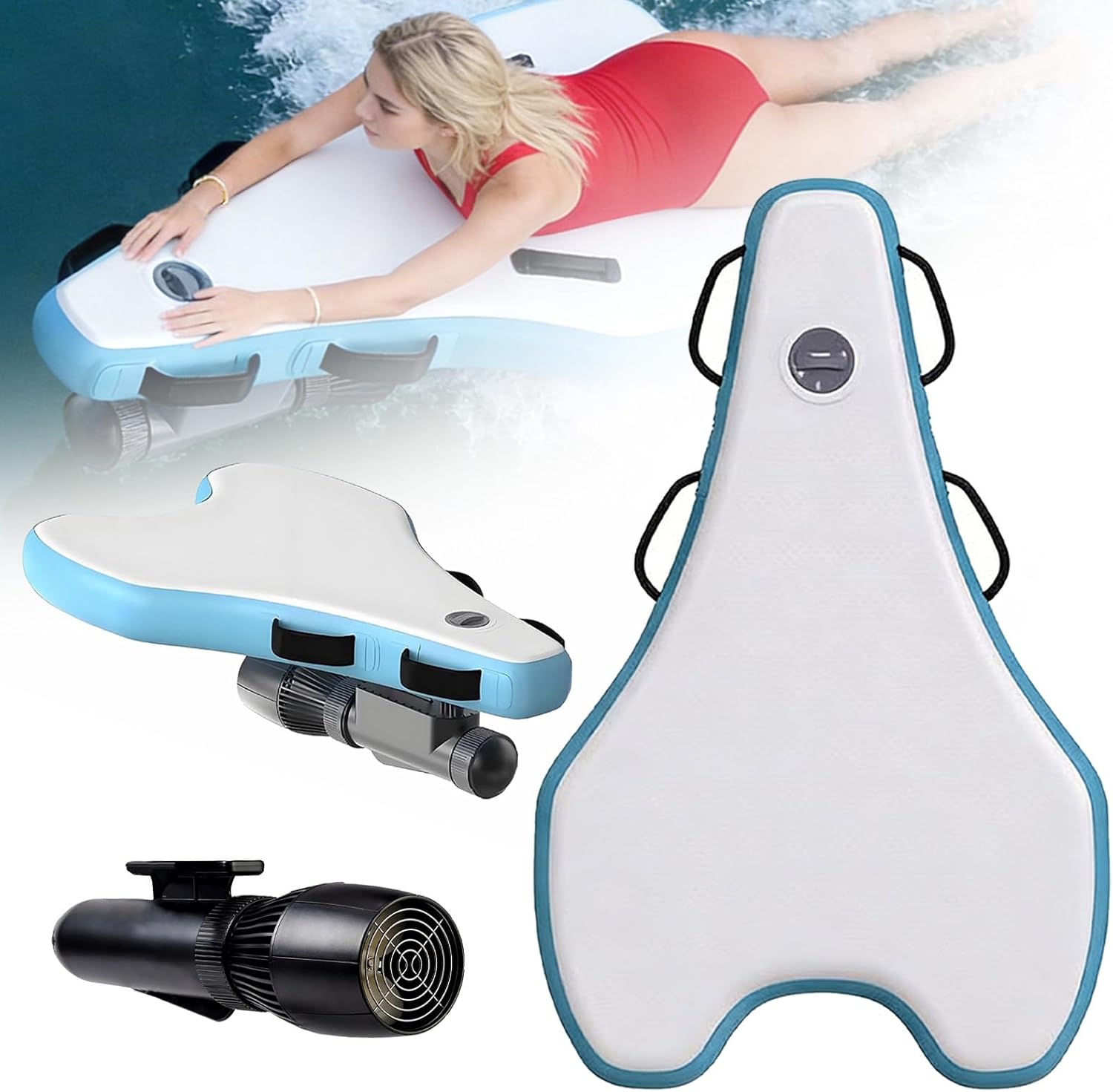 Electric Surfboard for Adults, Inflatable Bodyboard, Underwater Scooter, 500W/700W Powerful Electric Jet Surfboard Underwater Robot for Swimming, Surfing, Shallow Dives