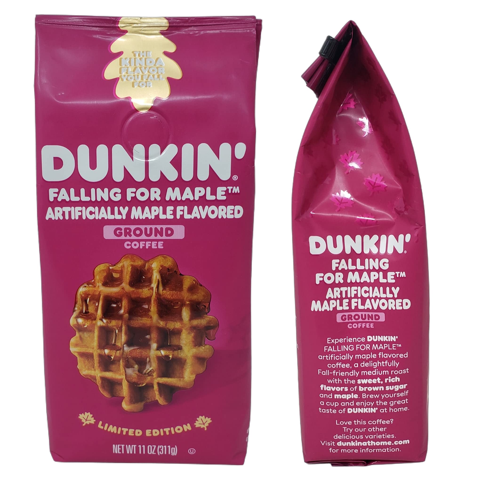 Dunkin Limited Edition Ground coffee Variety Pack Falling for Maple