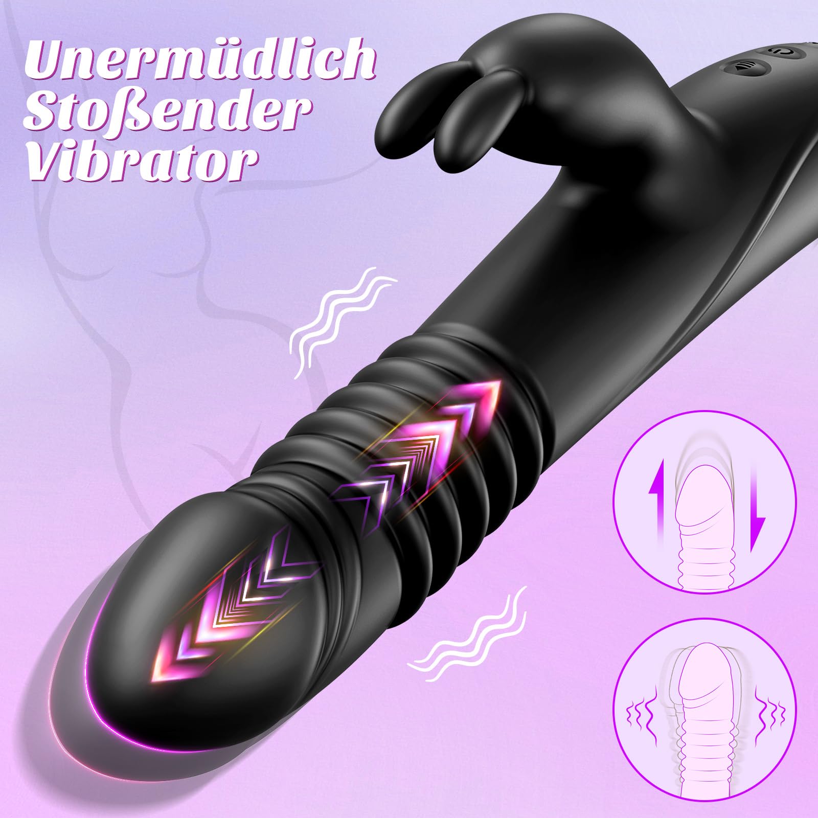 Vibratore Giocattoli del Sesso Dildo con Funzione di Spinta - Vibratori del Coniglio del Punto G con App Giocattoli del Sesso per Donne Coppie Set di Vibratori per Donne Tranquillo