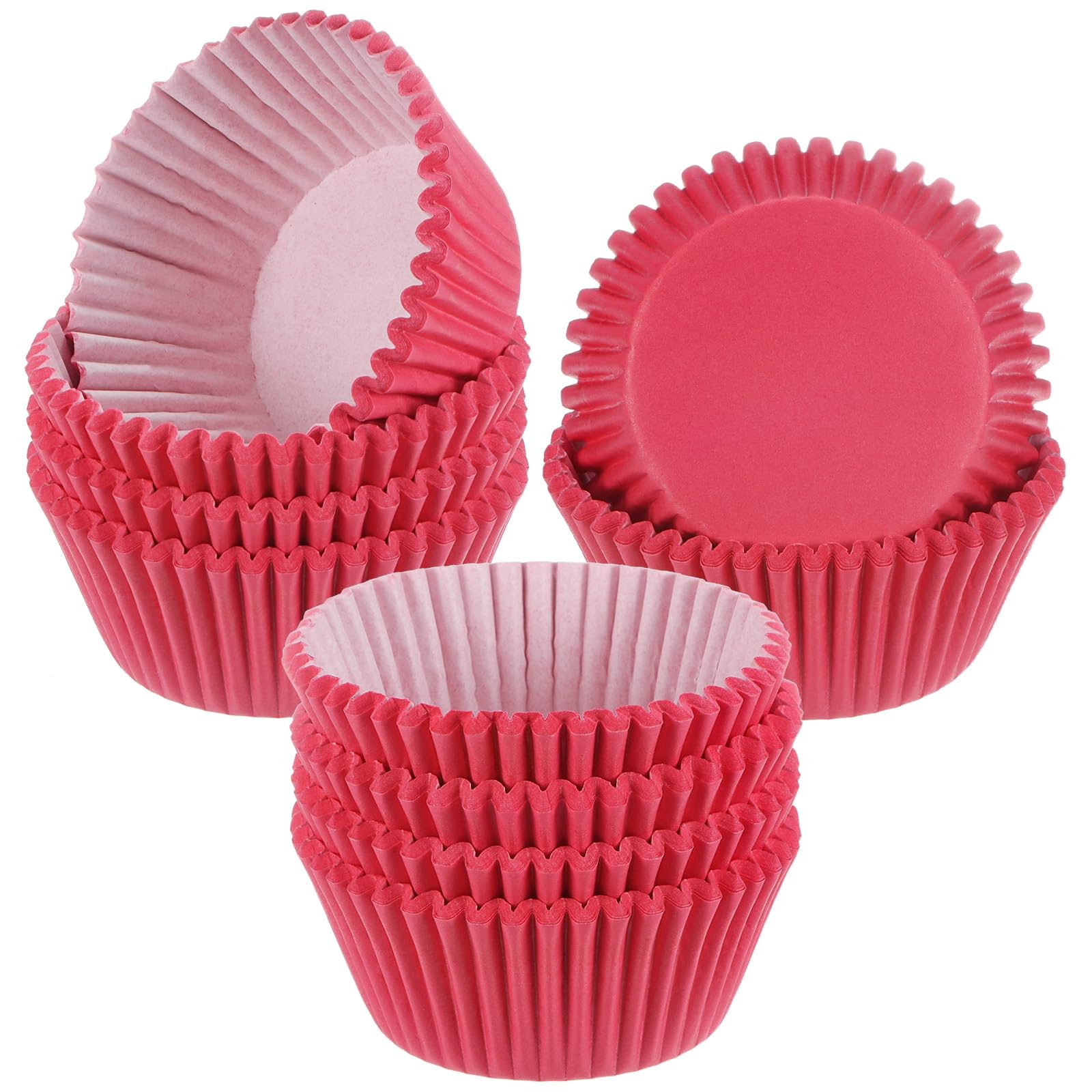 M METERXITY 200-Pack Standard Cupcake Liners for Baking, Greaseproof Cupcake Wrappers for Wedding/Birthday/Party/Christmas[Red]
