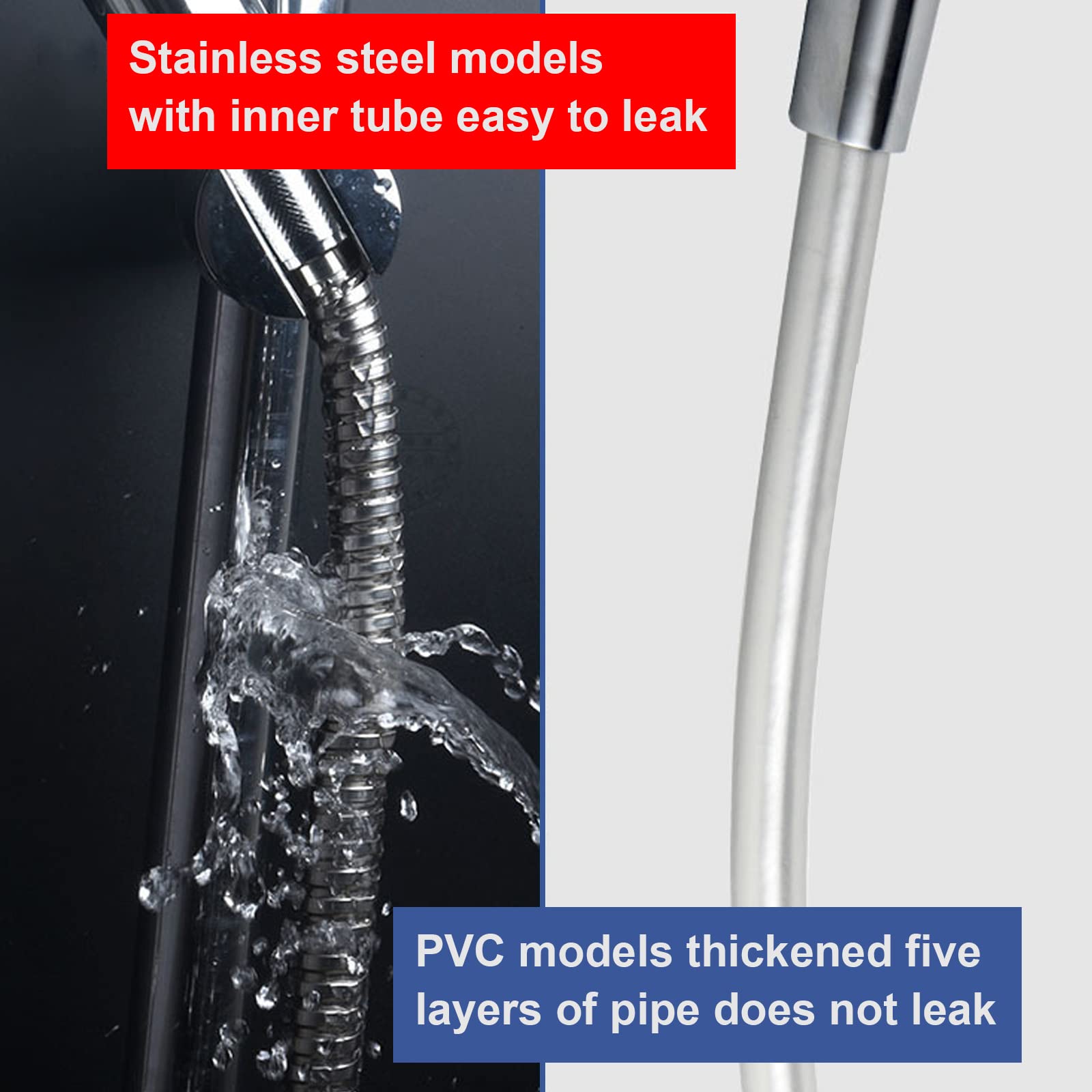 Tubo Doccia Flessibile 1,5 Metri Nero - Antitorsione, Universale Per Rubinetto, Doccia E Bidet - Foto 3