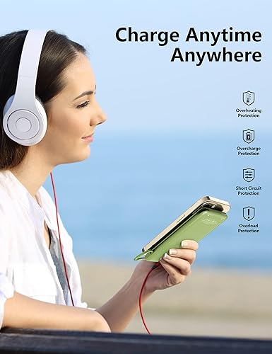 Miniatura 7 de Cargador portátil delgado de 10000 mAh con cable integrado, cargador de teléfono de viaje, paquete de batería externa para teléfono, 4 salidas USB