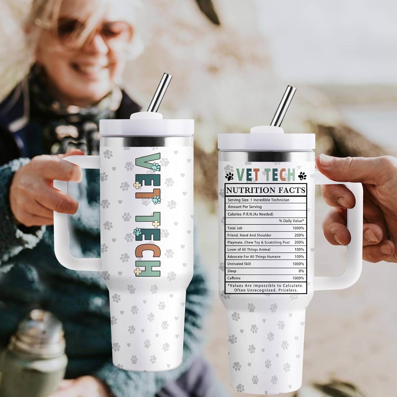 Vet Tech Gifts for Women Men, Vet Tech Week Gifts, Veterinary Technician Week Appreciation Gift, 40oz Stainless Steel Tumbler - Image 4