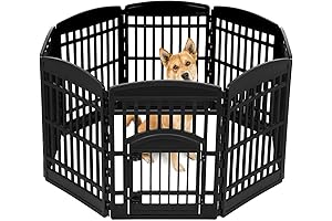 8-Panel Foldable Iris Dog Playpen with Door for Indoor/Outdoor Use