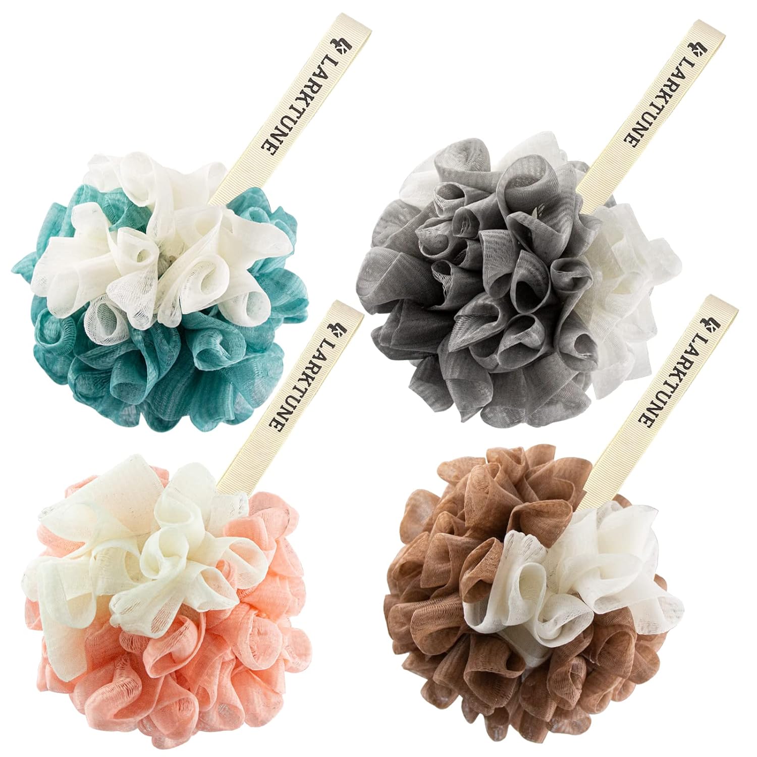Bath Shower Loofahs Sponge XL (85g/pcs) Large Mesh Pouf Shower Ball for Body Wash, Soft Body Scrubber Exfoliating for Silky Skin, Full Cleanse, Lather Pack of 4 - Perfect Beauty Bathing Accessories : Beauty & Personal Care