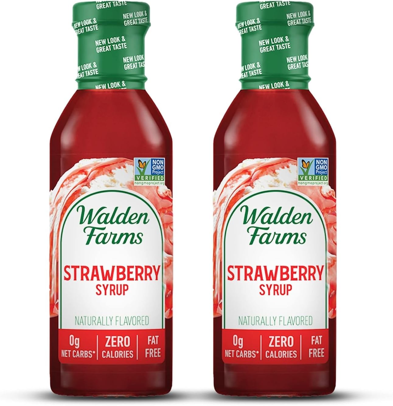 Strawberry Syrup – Perfect for Desserts, Smoothies, Breakfast – Zero Calorie, Sugar-Free, Low Carb, Keto-Friendly, Gluten-Free, Vegan – 2-Pack, 12 oz Bottles