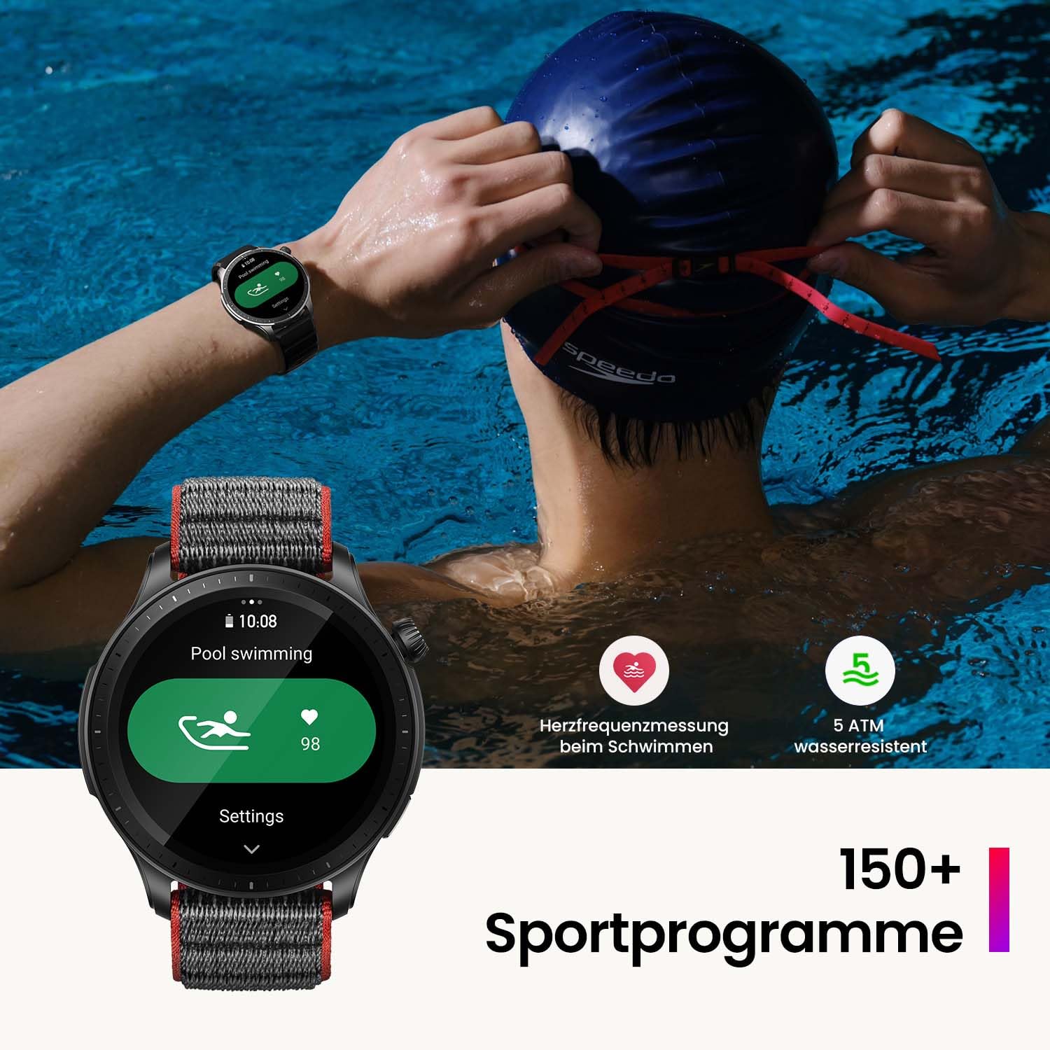 Amazfit GTR 4 Smartwatch mit Telefonieren über Bluetooth und Musikspeicher,1.43” AMOLED Display,150 Sportmodi,Alexa,14 Tage Akkulaufzeit,präzises GPS-Tracking für Herren Damen