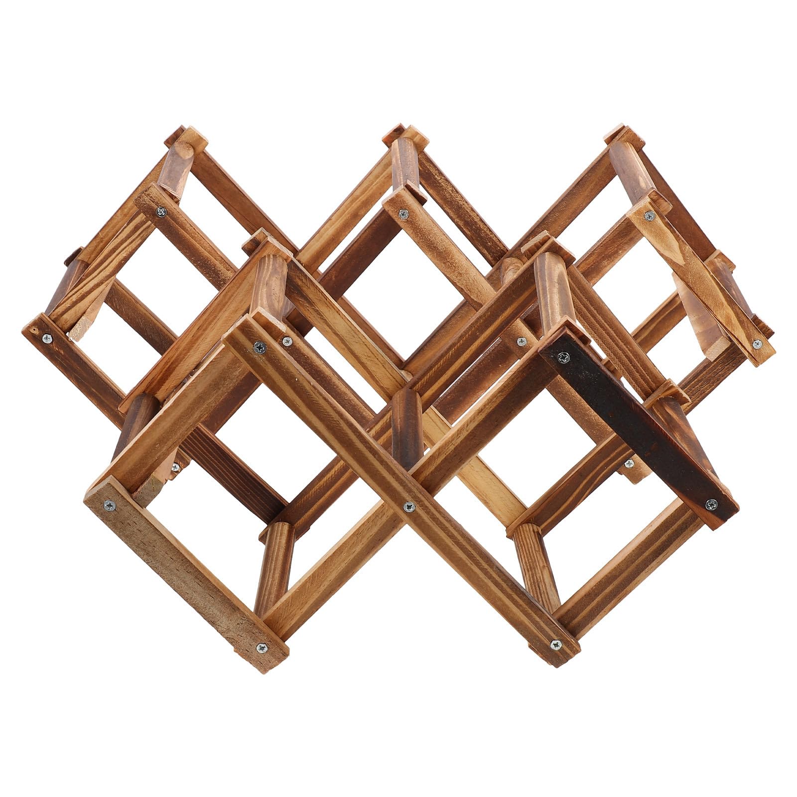 Casier à vin pour rangement bouteilles pliable marron lot de 2 décor maison