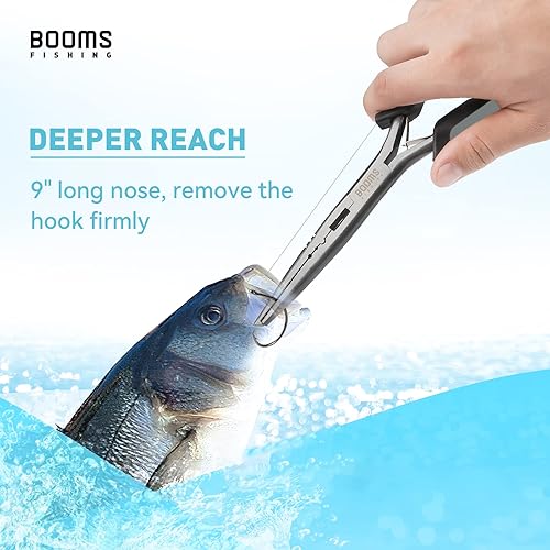 Miniatura 2 de Booms Fishing TK1U - Juego de 4 herramientas de pesca, alicates de pesca de punta de aguja, pinza de labios de pescado, tijeras de pesca con