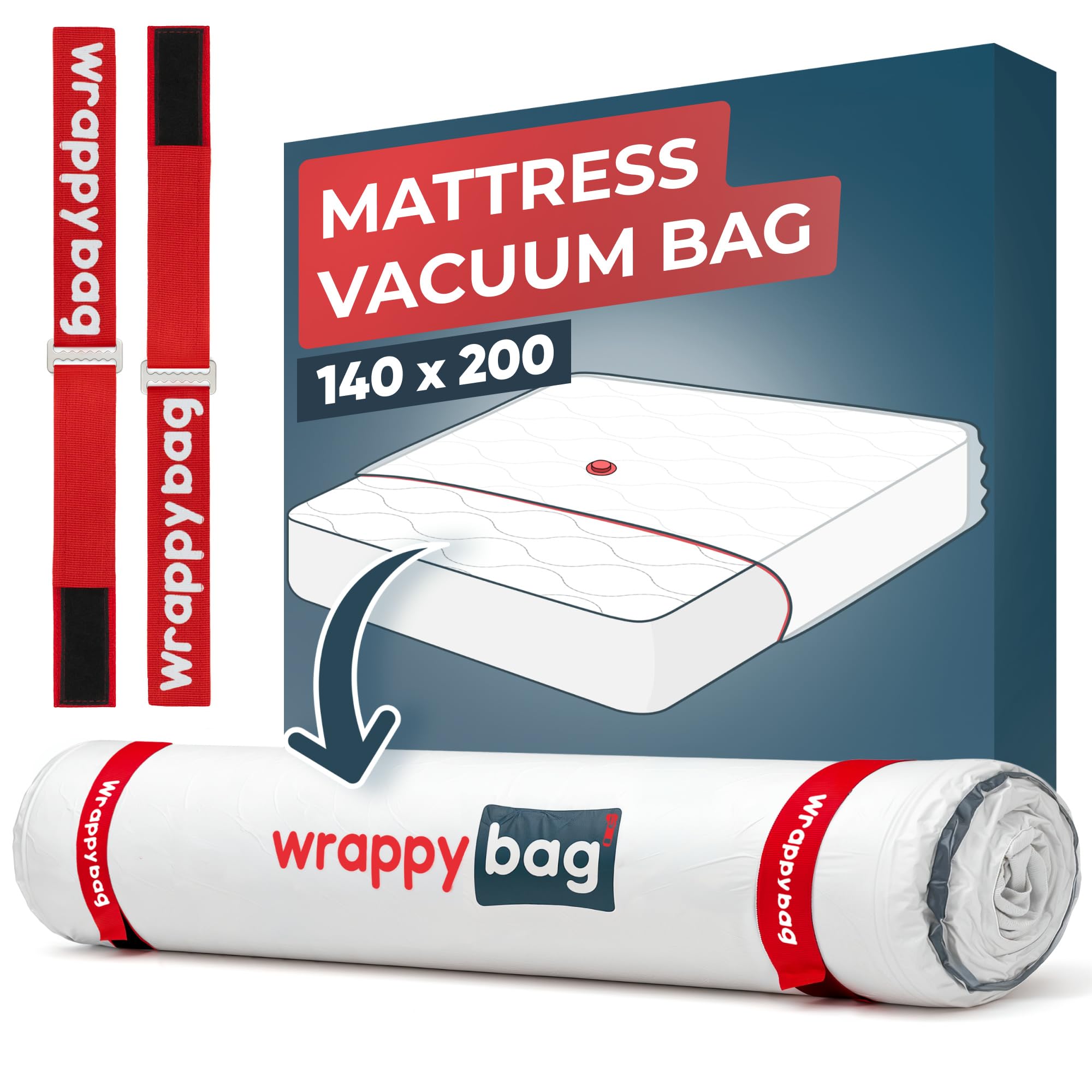 Wrappybag mattress bags for storage - repellent Cover, Clips and Straps