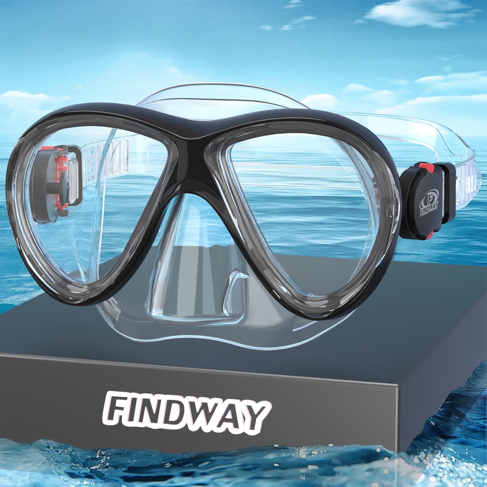 Findway Snorkel Mask for Kids,Swimming Goggles Kids with Nose Cover for 4-14 Year Olds Boys and Girls Swim Goggles Comfortable Fit,Waterproof,No Leakage,Rose red White Diving Masks for Children — image 1