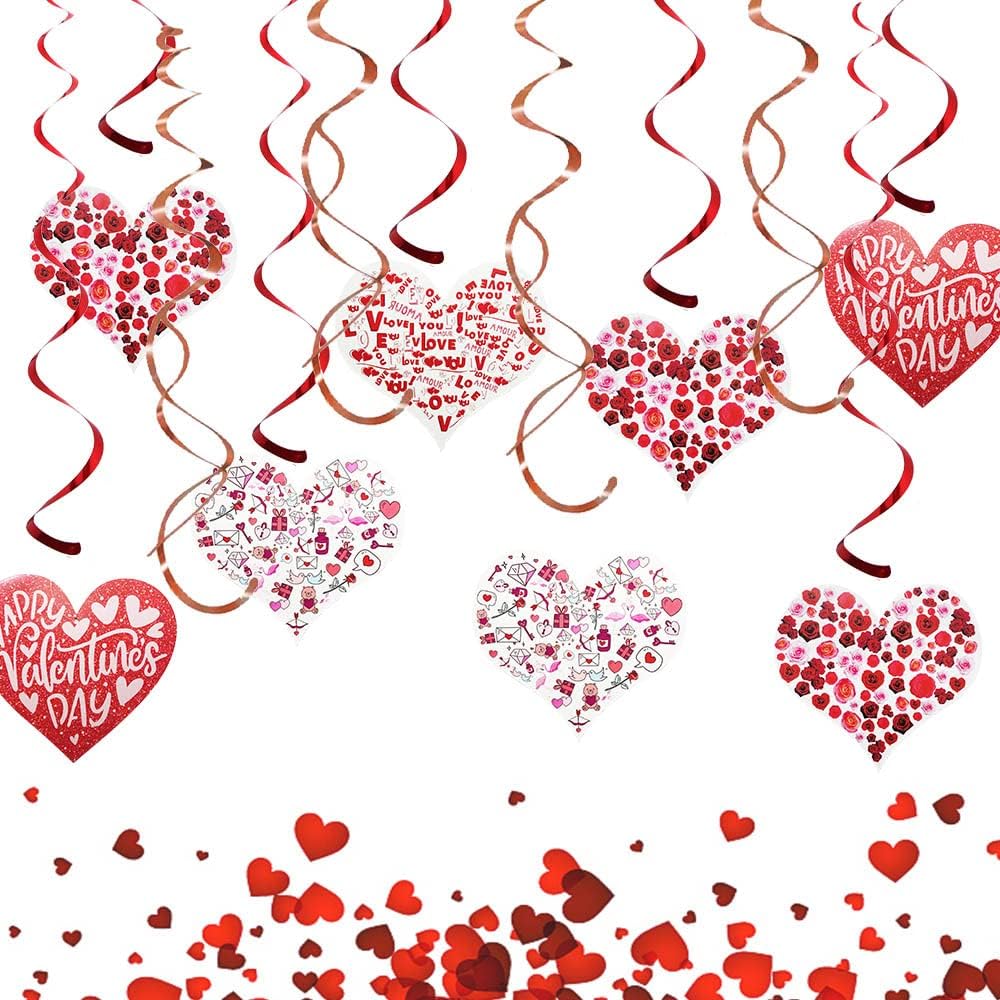 Valentine's Day Decorations Kit - Pink Red Party Supplies With Banner & Hanging Decor