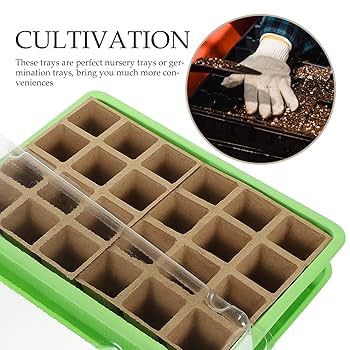 Amazon.co.jp: OUNONA 育苗箱 セルトレイ 種まきポット 緑 透明