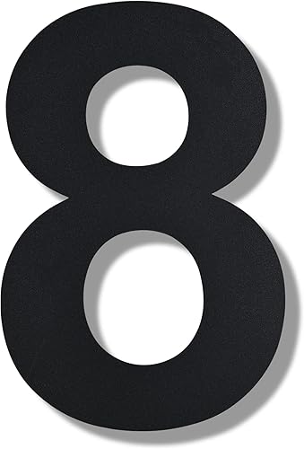 BetLight Números de casa grandes modernos, 12 pulgadas de alto, de acero inoxidable, flotante, número de dirección para exteriornegronúmero 8