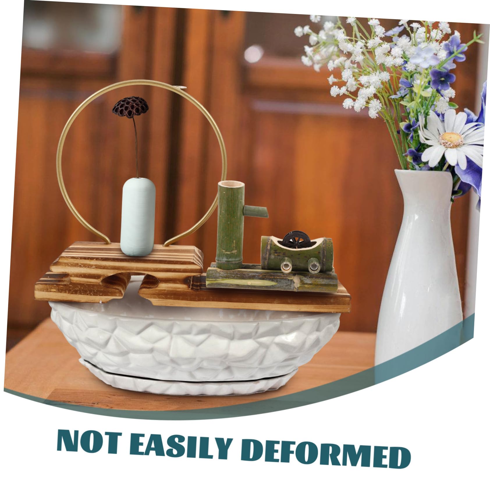 ULTECHNOVO Portaincienso de Cascada con Base de Madera y para Decoración y Aromaterapia Sala de y Oficina