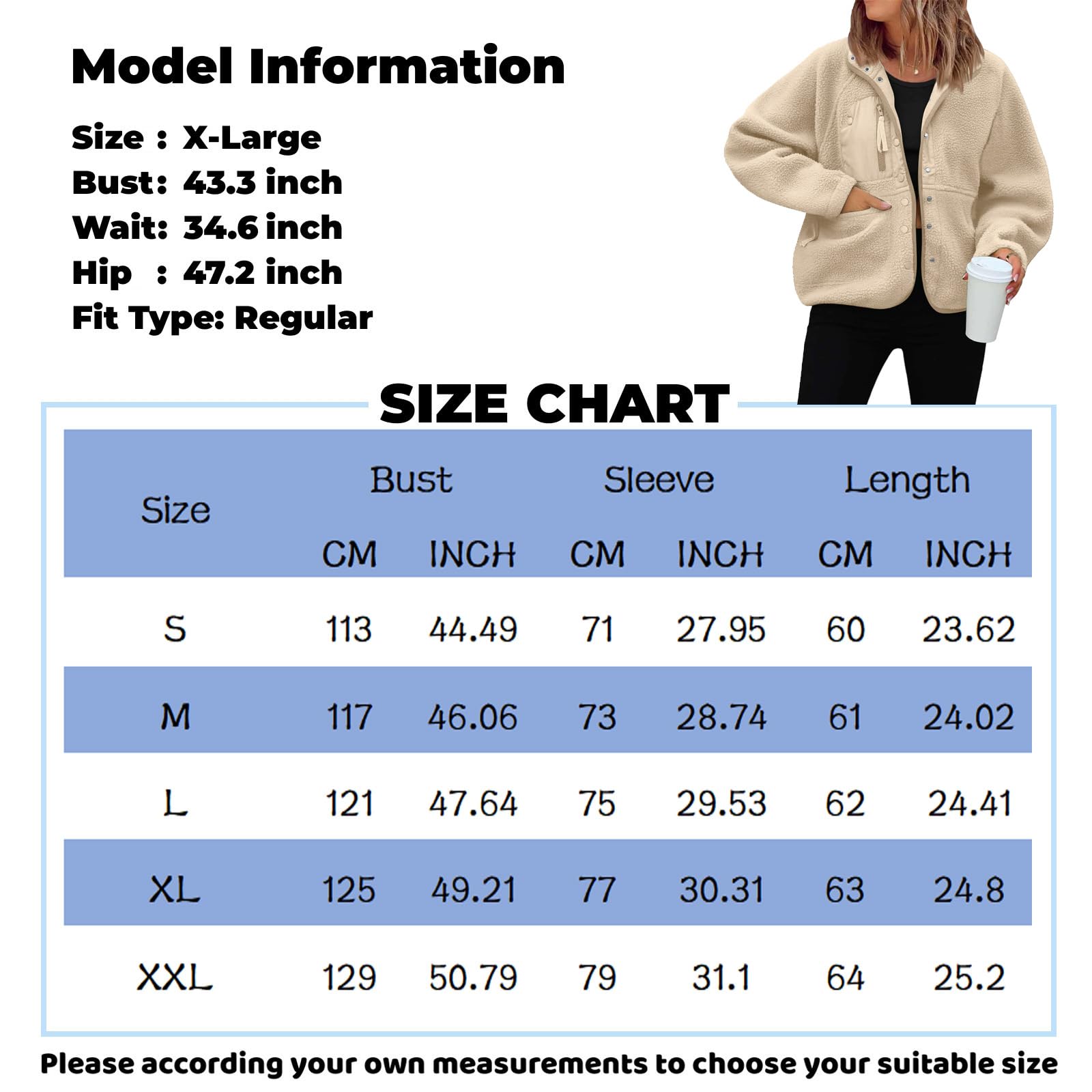 Générique Veste Polaire Femme Hiver Épais Manteau Teddy Boutons Chic Blouson Sherpa Chaude avec Poches Col Revers Manches Longues Outwear Épais Anti-Froid Douillet