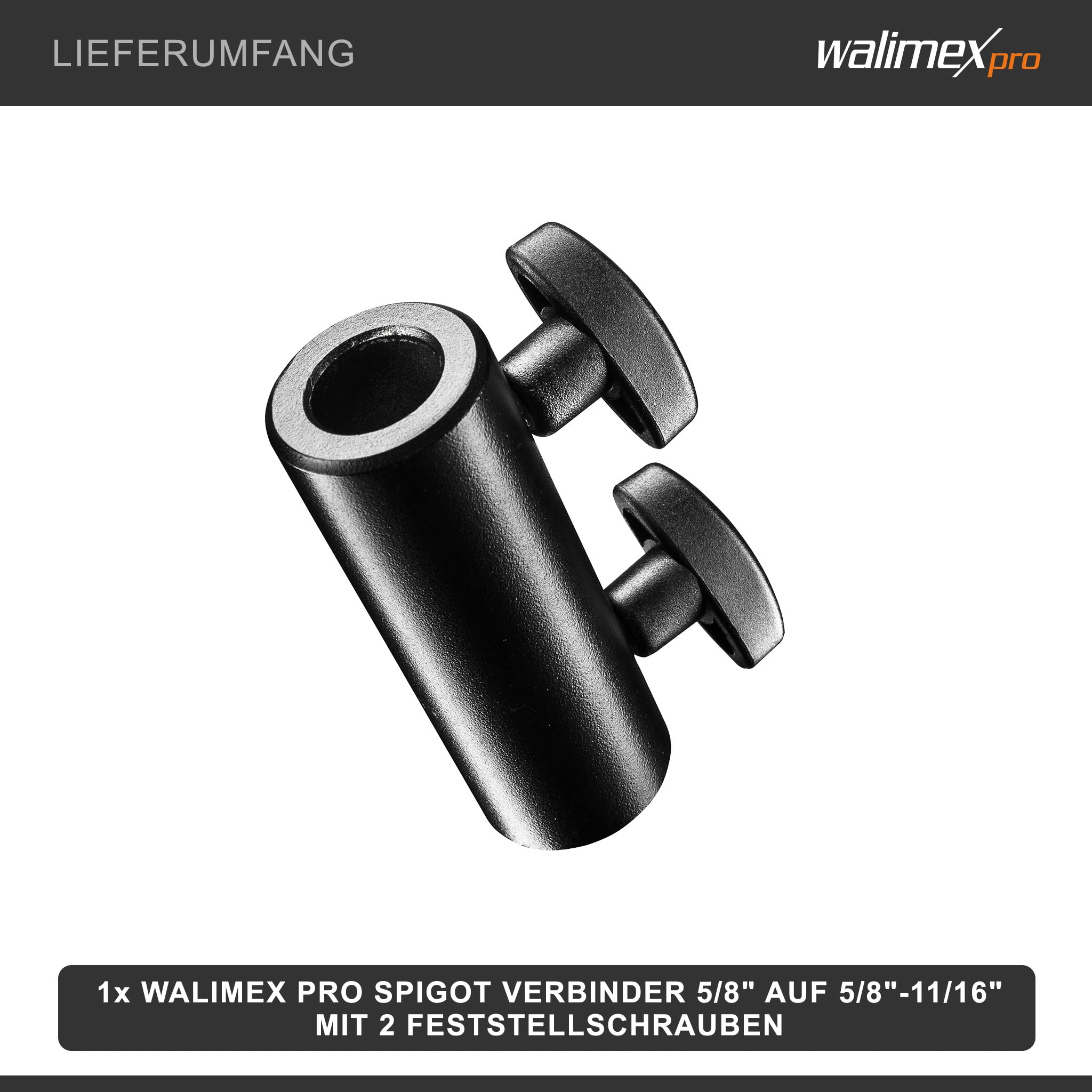 Walimex Pro Spigot Verbinder 5/8" auf 5/8"-11/16"