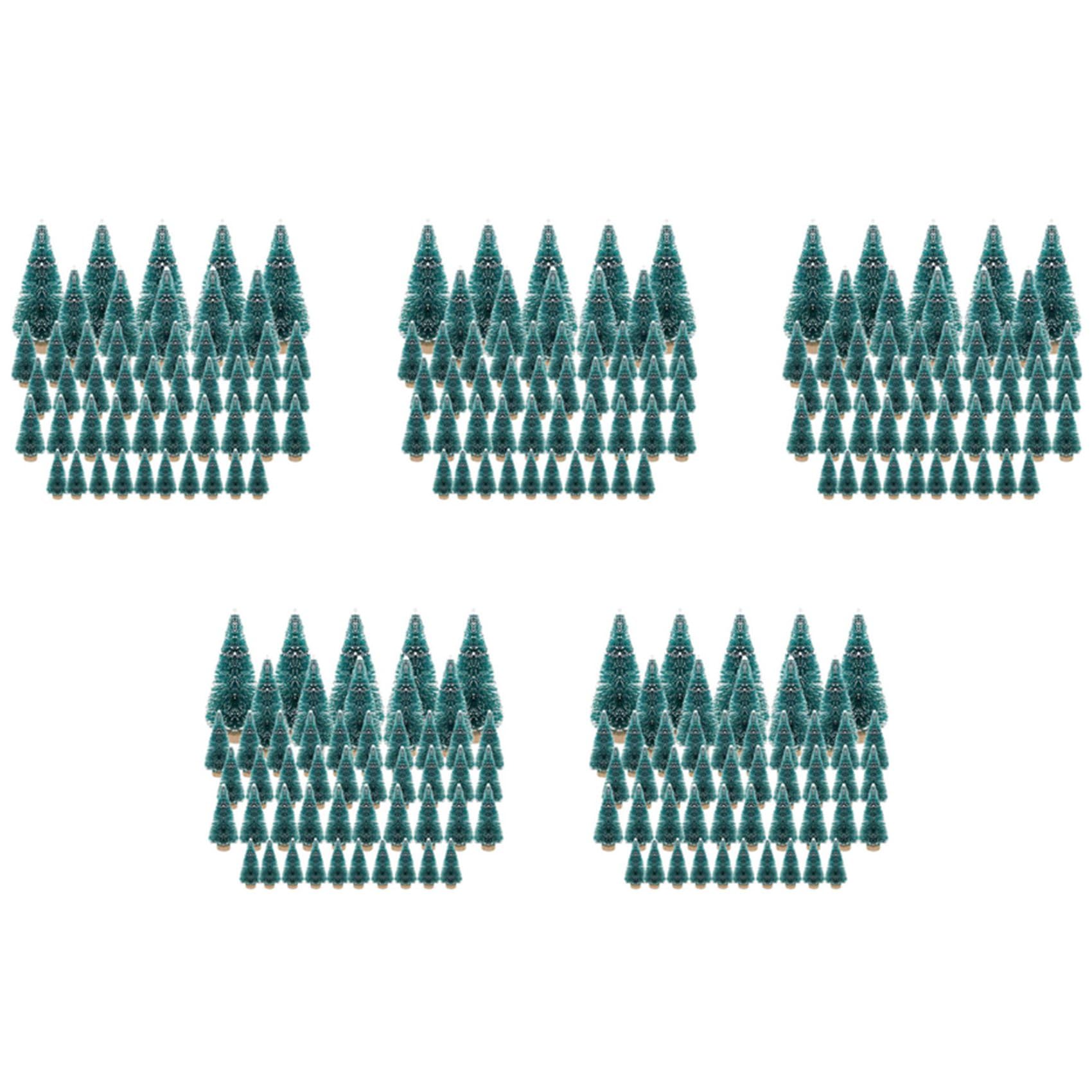 Hndhbfgrt 250PCS Miniature Artificial Christmas Tree Small Snow Frost Trees Pine Trees Christmas DIY Party Decoration Crafts