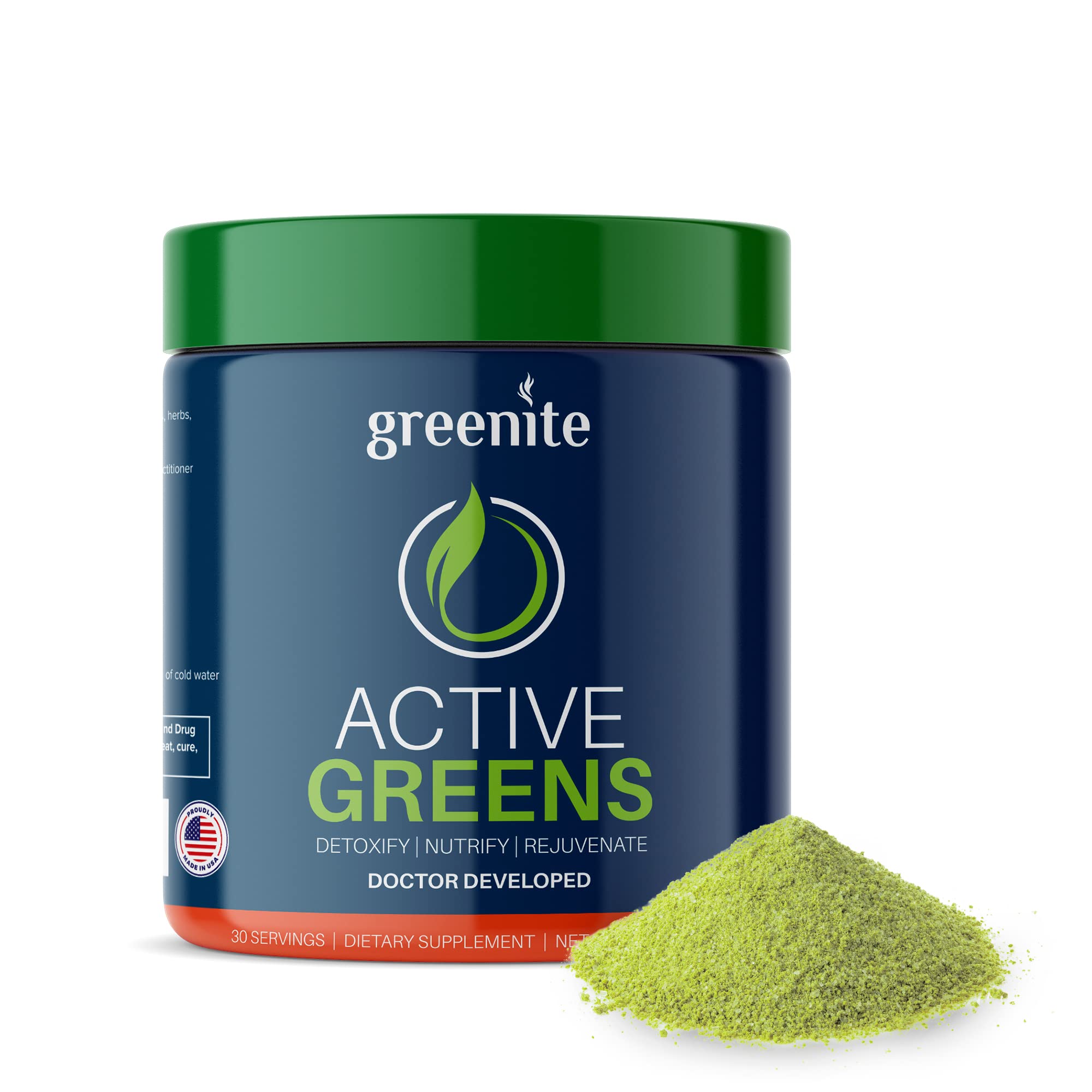 Active Greens - Superfood, Delicious Tasting w 40+ Ingredients for Active Lifestyle - Prebiotics, Probiotics, Digestive Enzymes, Antioxidants