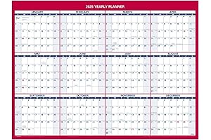 2025 Erasable Calendar, Dry Erase Wall Planner, 12" x 16": Compact Organizational Tool
