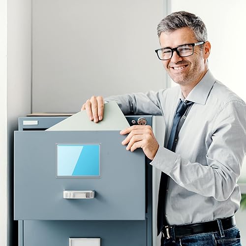 Miniatura 2 de Bolsillos adhesivos transparentes para etiquetas, fundas de plástico de 3.5 x 2.75 pulgadas, bolsillos cuadrados para etiquetas para escuela,