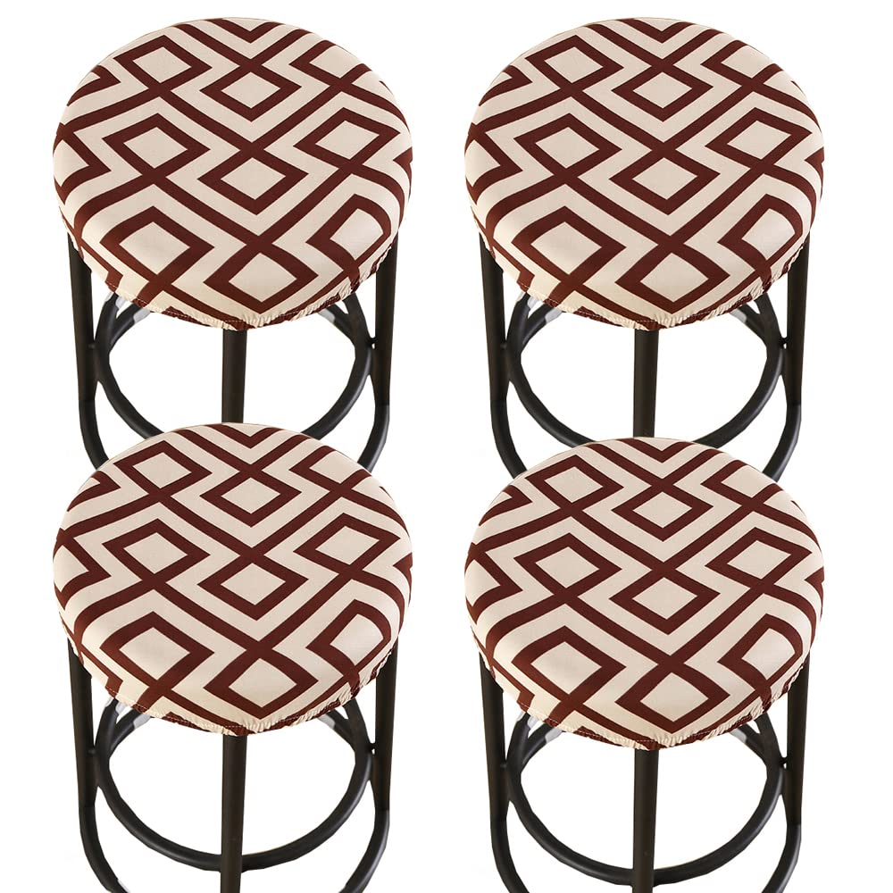 HFCNMY Stool Covers Round,4 Pack Stretch Round Bar Stool Covers Washable  Bar Stool Seat Covers Stool Cushion Slipcover Elastic Bar Chair Covers
