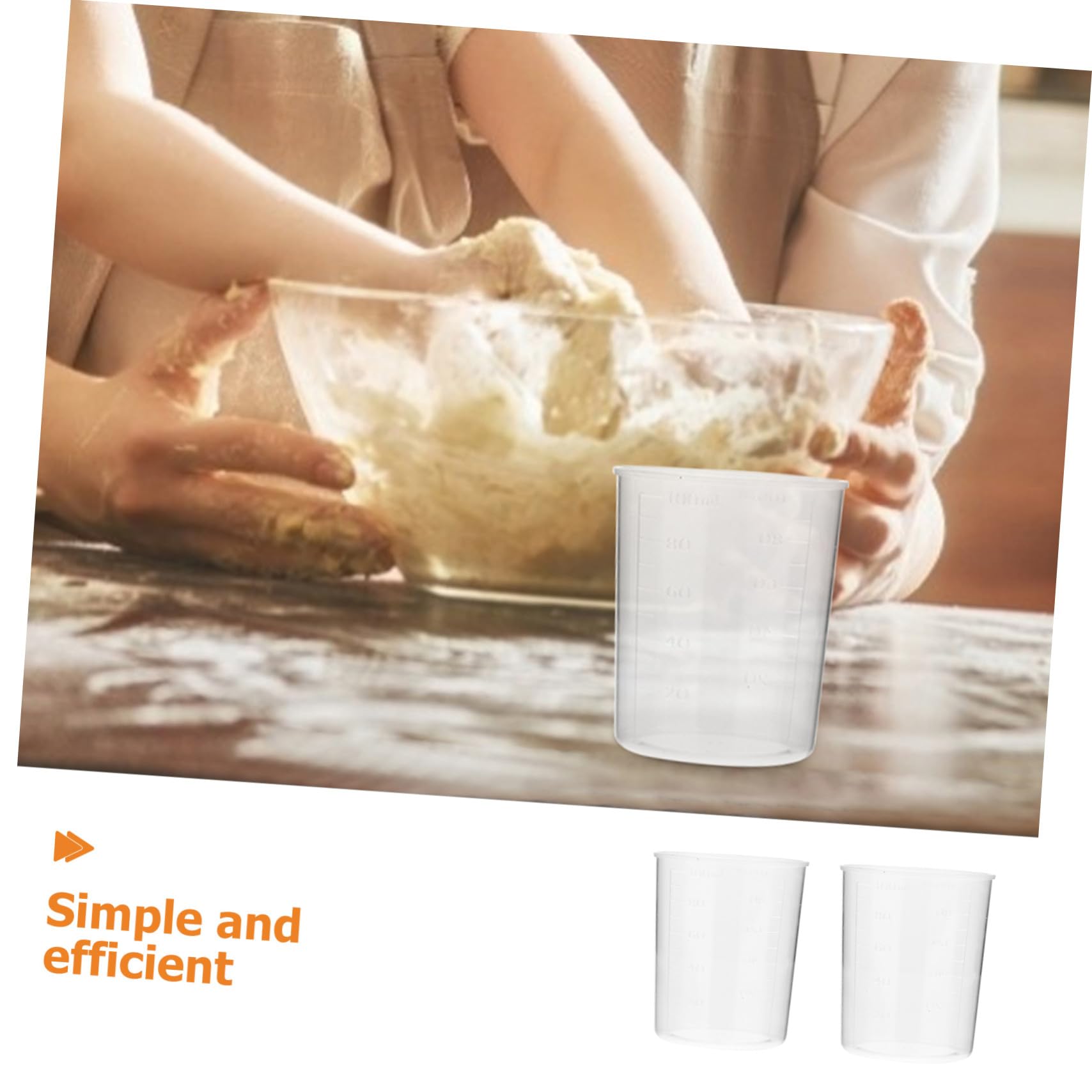 50 Piezas Unidades de Vasos Medidores de Plástico Vasos Transparentes Graduados Resistentes Roturas Medidores Líquidos para Cocina Repostería Harina y Leche