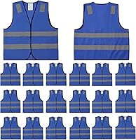 Vista 9 de Chalecos de seguridad, paquete de 10 – Chaleco de trabajo reflectante amarillo de alta visibilidad, construcción ANSI Clase 2 para hombres, mujeres