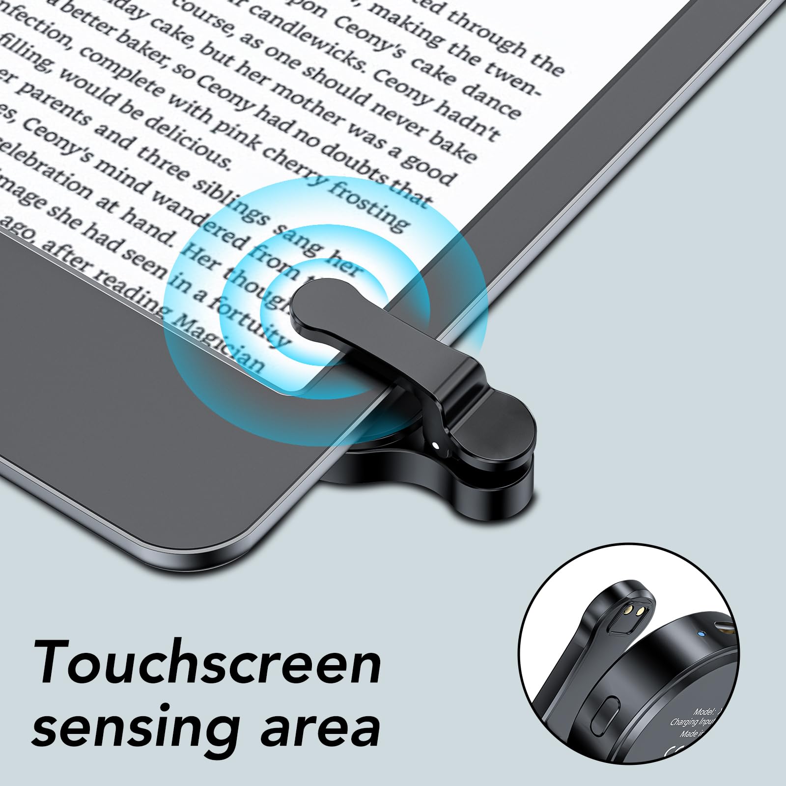 HIGHGO Seitenumkehrer mit Fernbedienung für Kindle Paperwhite Oasis Kobo eReader, Kindle Clicker Seitenumkehrer, Zubehör für iPhone, iPad, Android-Tablets, Leseromane, Kamera-Videoaufnahmen und