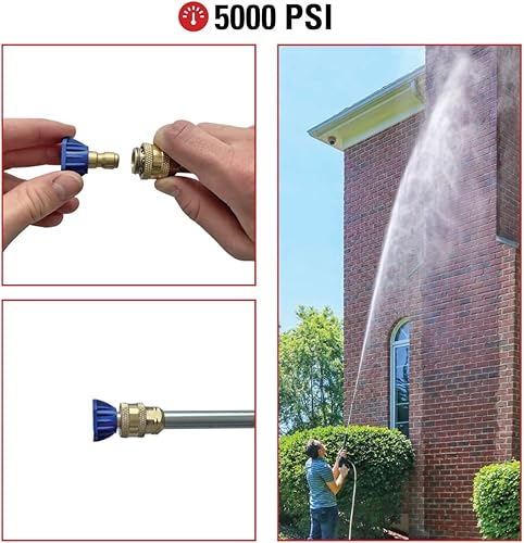 Miniatura 3 de Simpson Cleaning 80177 5000 PSI - Kit universal de boquilla de lavado a presión de alto alcance, jabón y enjuague, conexión rápida de 14 pulgadas,