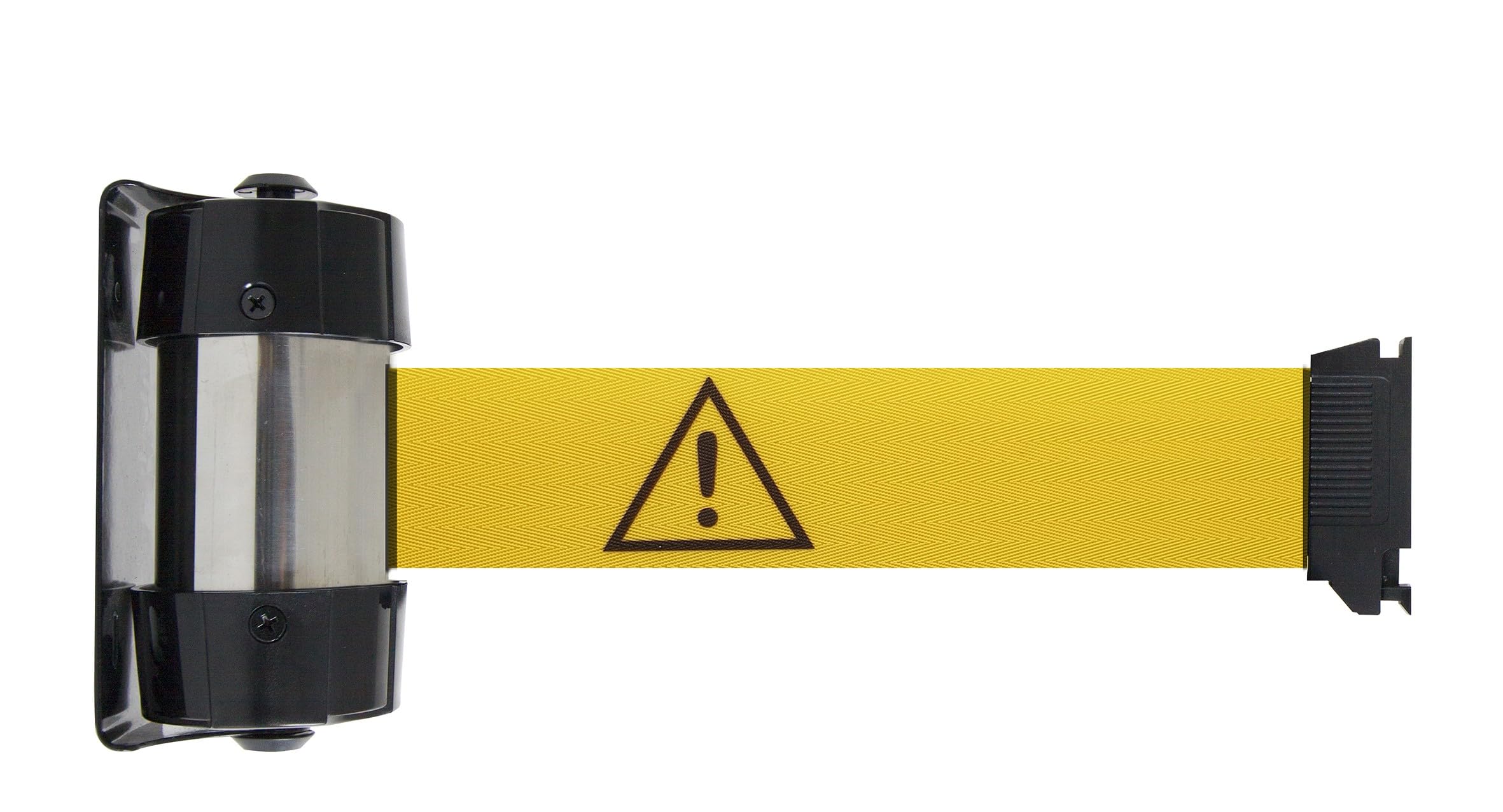 Viso RW40DAN - Enrollador de pared para cinta (con cinta de 4 m), diseño de señal de peligro, color negro y amarillo