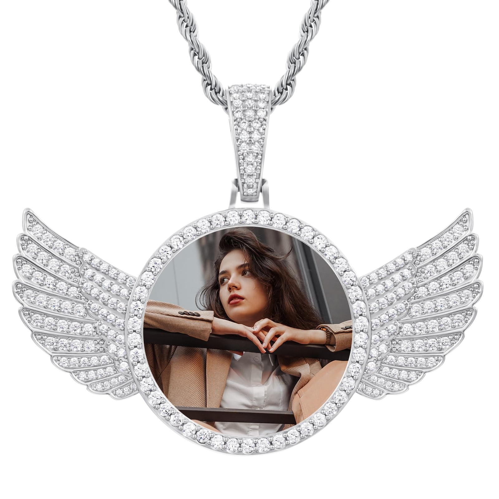 YIMERAIRE Picture Chain Pendant 18K Gold Plated Hip Hop Pendant Necklace