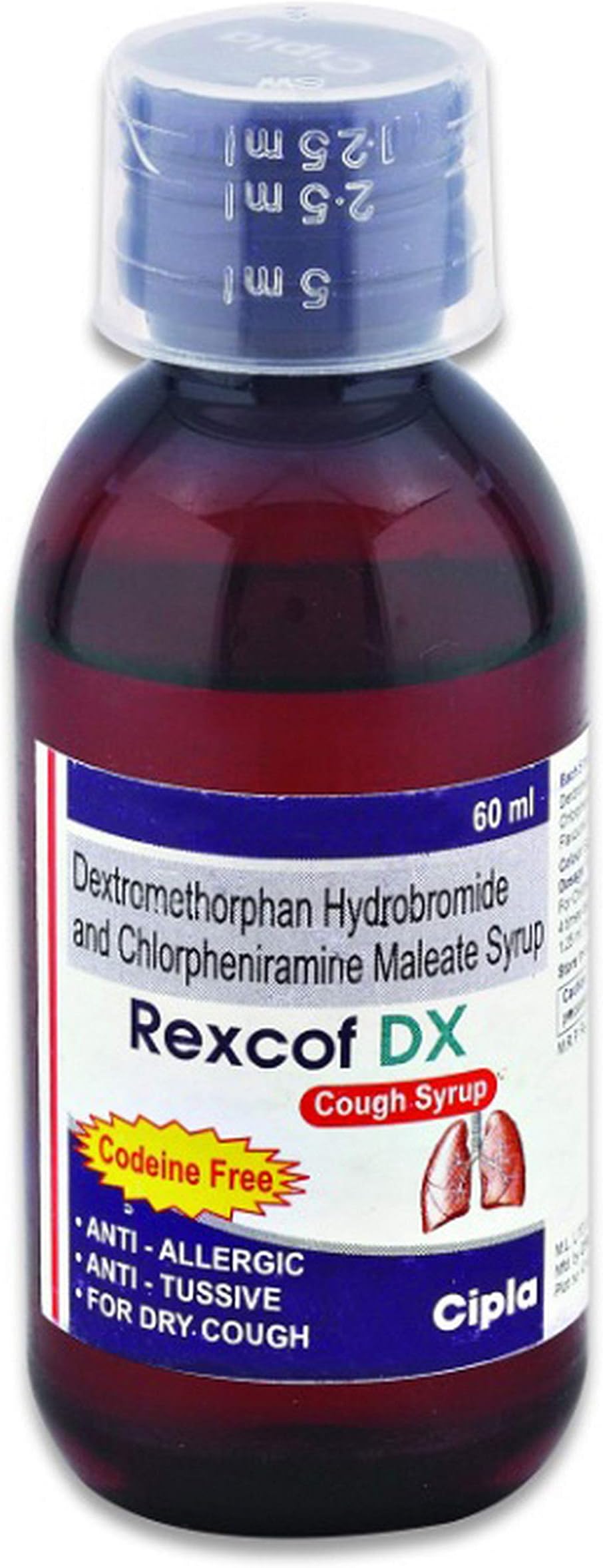 Rexcof DX - Bottle of 60ml Cough Syrup