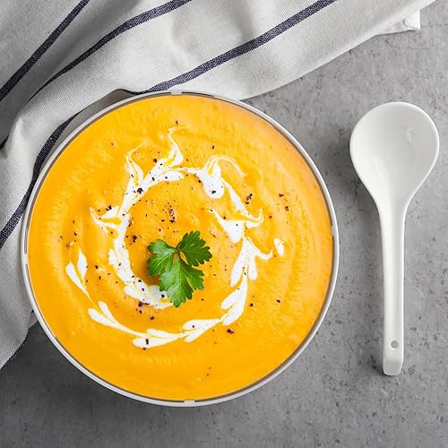 Miniatura 7 de Juego de 6 cucharas de sopa de cerámica chinas, cucharas japonesas blancas para el hogar, cocina, comedor, adecuado para Pho, Ramen, fideos