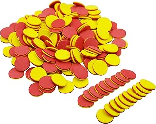 DNB 600 Pieces 1 Inch Double-Sided Red-Yellow Foam Counters for Kids, Early Learning Math Counting Chips