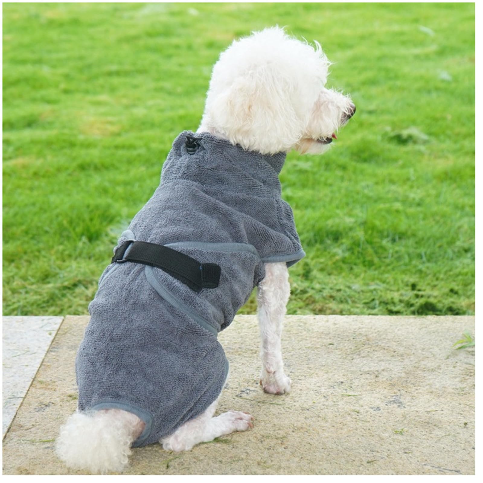 Bathrobe De Chien Serviette De Bain pour Chiens Réglable Strong Absorbant Microfibre Microfibre Derreau À Séchage Pandon Serviette pour Les Chiens De Séchage Chats PTS-Gray-XL