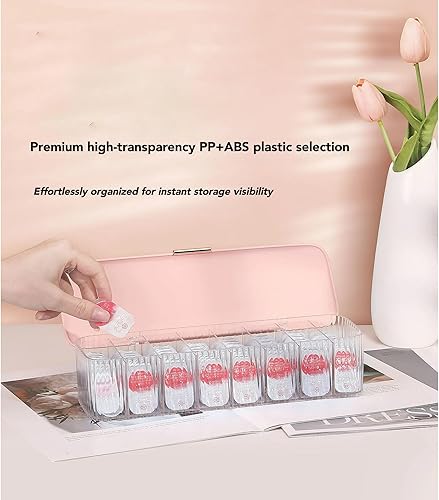 Miniatura 2 de P-80 Organizador diario de lentes de contacto con removedor y pinzas, dispensador de lentes desechable, caja de plástico transparente para todas las