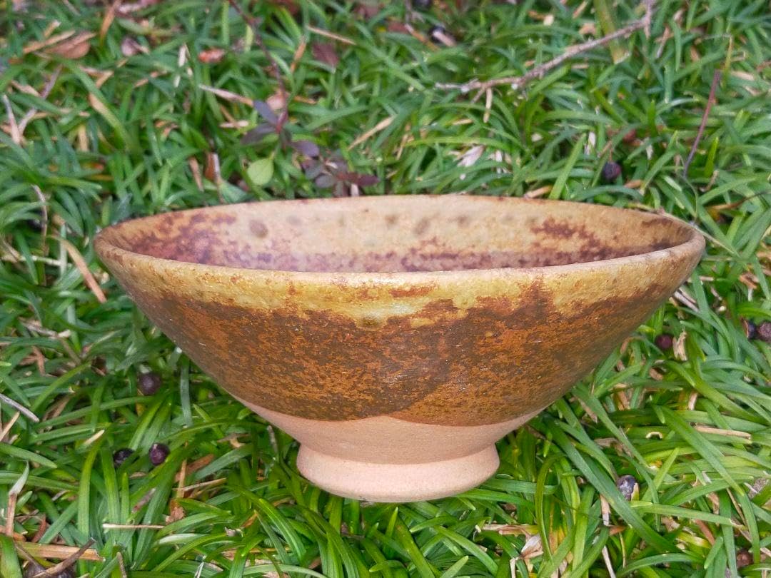 茶碗□古い飴釉 伊羅保茶碗 お茶道具 古美術 時代物 骨董品□ 茶碗