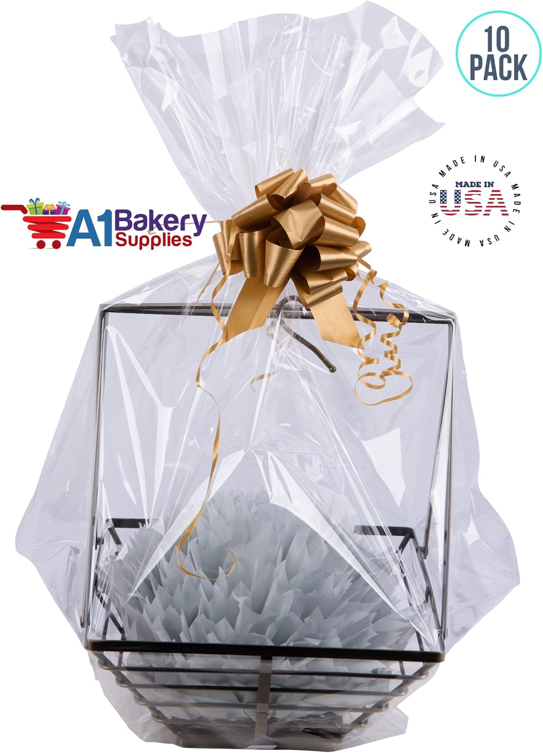 10-Pack 30 inch x40 Inch Extra Large Cellophane Gift...
