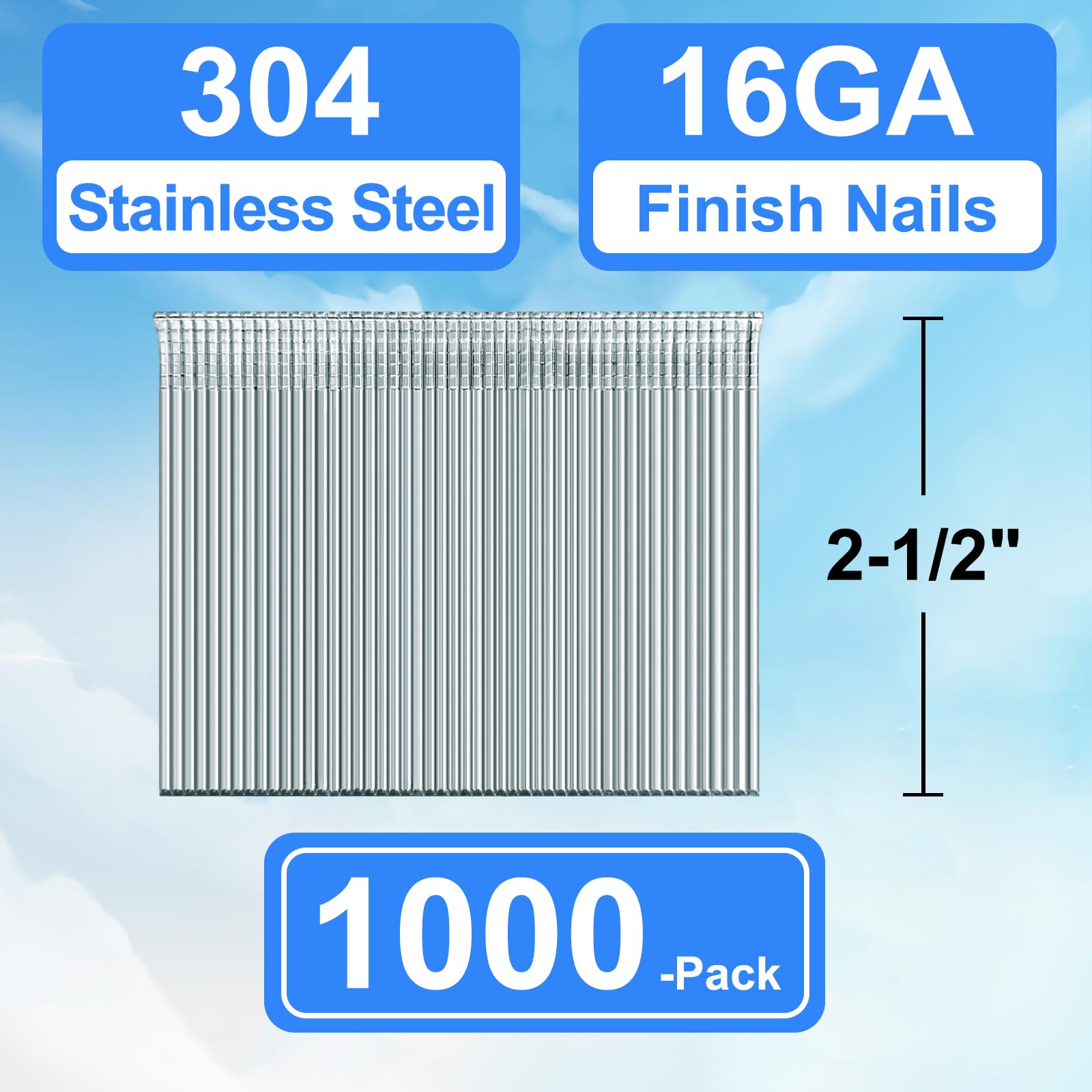 Stainless Steel Finish Nails - 1000 Pack -5