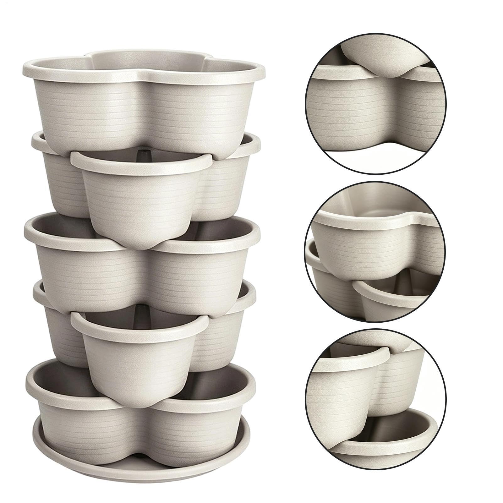 Tour à Fraises Tour à Fraisiers Empilable 5 Niveaux avec Roulettes