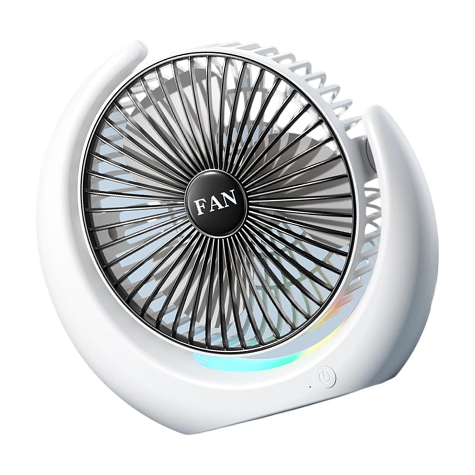 NMFLAB Quiet Powerful Fan with Light Air Circulation Rechargeable Battery Texture for Bedroom Offices School Use LED Desk